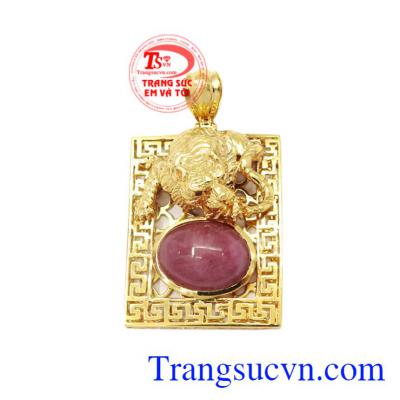 Mặt dây vàng hổ Ruby