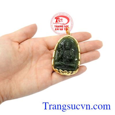 Mặt phật bản mệnh tuổi Ngọ Nephrite đẹp.