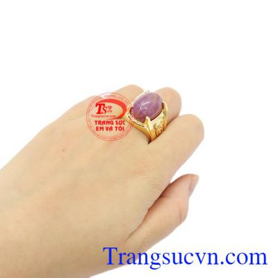 Nhẫn nam Ruby sao vàng 14k, giao hàng trên toàn quốc.