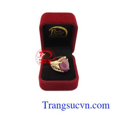 Nhẫn nam Ruby sao vàng 14k.