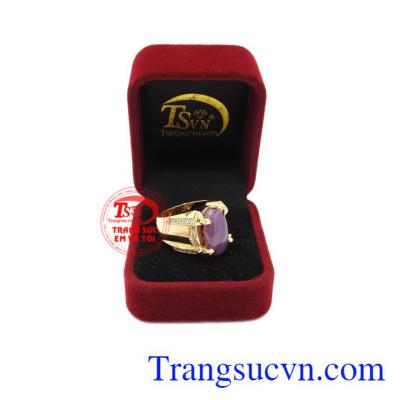Nhẫn nam Sapphire vàng 10k.