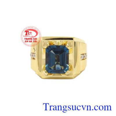 Nhẫn nam vàng Topaz thời thượng mang lại vẻ sang trọng, thời thượng cho người đeo.