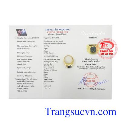 Nhẫn nam vàng Topaz thời thượng