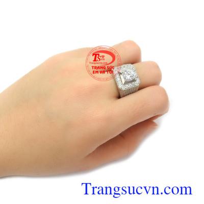 Nhẫn nam vàng trắng Hàn Quốc thời thượng là món quà ý nghĩa cho người yêu thương