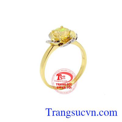 Nhẫn nữ Opal hoa hồng