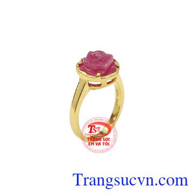 Nhẫn nữ Ruby vàng 14k dịu dàng