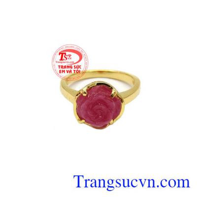 Đá ruby hợp với những người mệnh Hỏa, Thổ,Nhẫn nữ Ruby vàng 14k dịu dàng