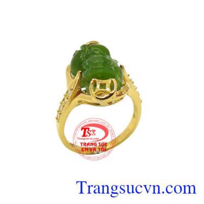 Nhẫn nữ Tỳ Hưu Nephrite May Mắn