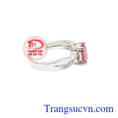 Nhẫn nữ vàng gắn đá quý ruby thiên nhiên dành cho phái đẹp, đeo hợp thời trang và quý phái