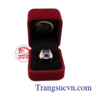 Nhẫn thạch anh tím sang trọng bảo hành uy tín, giao hàng toàn quốc.