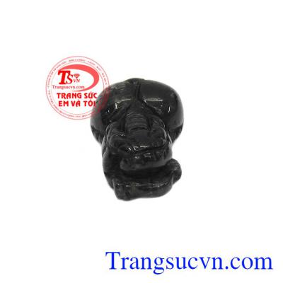 Sản phẩm có thể làm mặt dây hoặc mặt nhẫn. Tỳ hưu thạch anh tóc đen đẹp