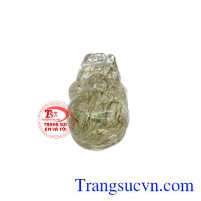 Tỳ hưu thạch anh tóc độc đáo thích hợp làm mặt dây hoặc mặt nhẫn.
