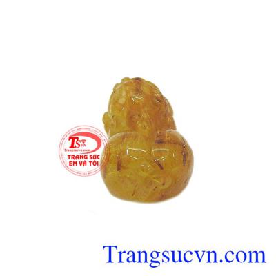 Tỳ hưu thạch anh tóc thiên nhiên đẹp hợp phong thủy cho người dùng. 