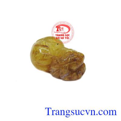 Sản phẩm có thể làm mặt dây hoặc mặt nhẫn. Tỳ hưu thạch anh tóc thiên nhiên thịnh vượng