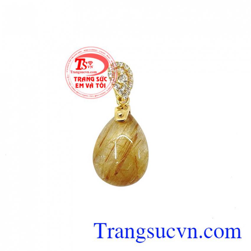 Mặt dây thạch anh tóc vàng thịnh vượng