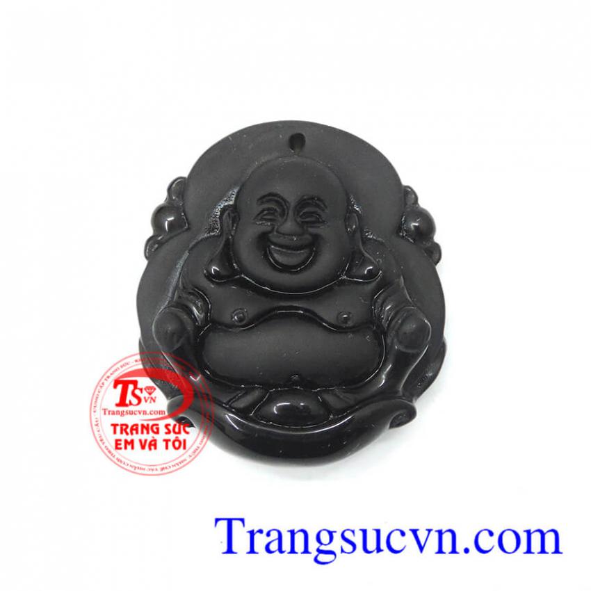Mặt phật di lăc đá obsidian đẹp