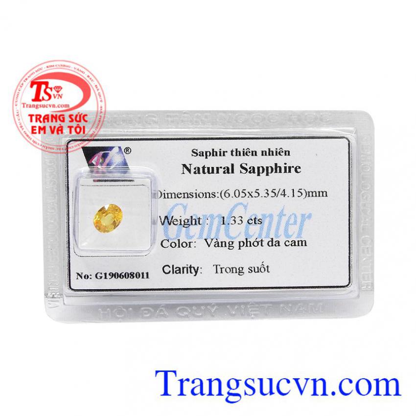 Saphire vàng thiên nhiên