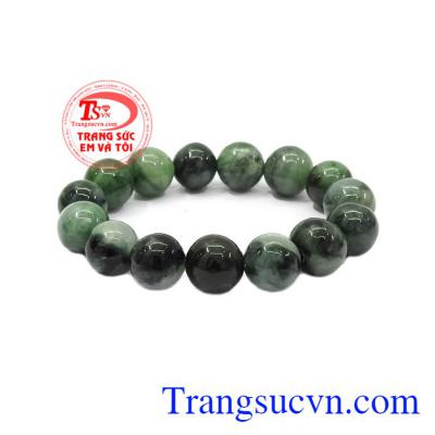 Chuỗi Ngọc cẩm thạch được kết hợp từ các hạt tròn màu lục đậm, lục nhạt, đen,Chuỗi Ngọc cẩm thạch