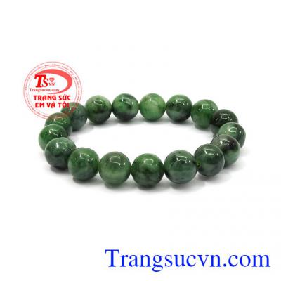 Chuỗi ngọc cẩm thạch tròn trơn là sản phẩm ngọc phỉ thúy thiên nhiên, có giấy kiểm định đá quý,Chuỗi ngọc cẩm thạch tròn trơn