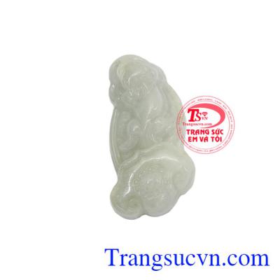 Con nghê chạm khắc ngọc cẩm thạch tự nhiên, thích hợp làm mặt dây chuyền, tránh tà ma, tốt cho sức khỏe của người đeo