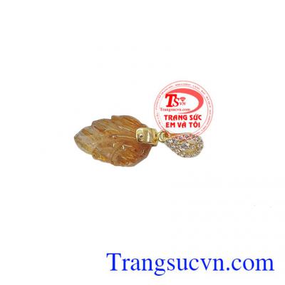 Mặt dây chiếc lá thịnh vượng vàng 14k, bảo hành 12 tháng, giao hàng nhanh trên toàn quốc