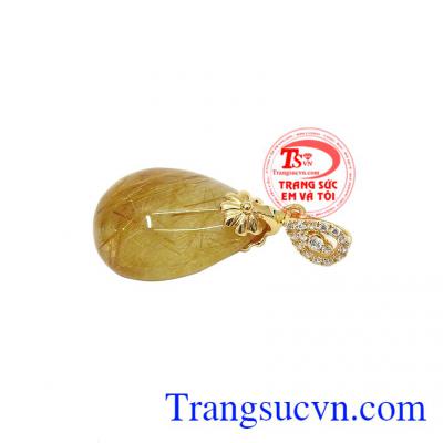 Mặt dây thạch anh tóc vàng đại cát 14k, bảo hành 12 tháng, giao hàng nhanh trên toàn quốc