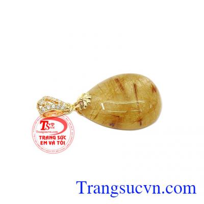 Mặt dây thạch anh tóc vàng tài lộc 14k bảo hành 12 tháng, giao hàng nhanh trên toàn quốc