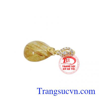 Mặt dây thạch anh tóc vàng thịnh vượng vàng 14k, bảo hành 12 tháng, giao hàng nhanh trên toàn quốc