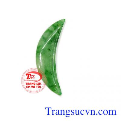 Mặt ngọc trăng khuyết, mặt ngọc thiên nhiên, có giấy kiểm định đá quý, thích hợp làm mặt dây chuyền, mang đến may mắn, tài lộc, sức khỏe cho người đeo