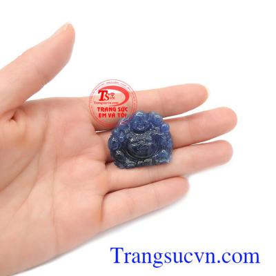 Mặt phật Di Lặc sapphire chiêu tài đá thiên nhiên cao cấp