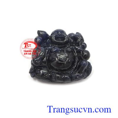 Mặt phật Di Lặc sapphire hạnh phúc màu sắc độc đáo, chất lượng ngọc đảm bảo