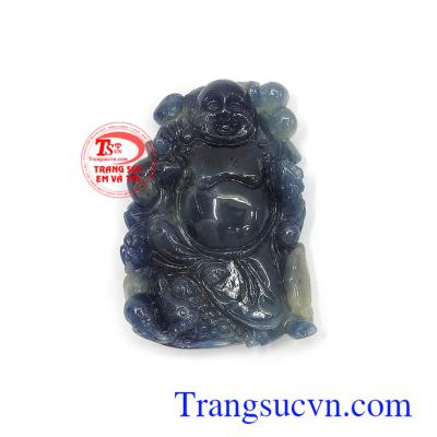 Mặt phật Di Lặc sapphire thịnh vượng thiên nhiên cao cấp, màu sắc tươi sáng