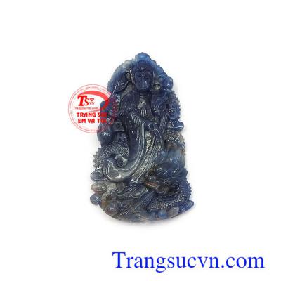 Mặt Quan Âm ngự long sapphire cát khí uy tín, chất lượng, chế tác theo yêu cầu