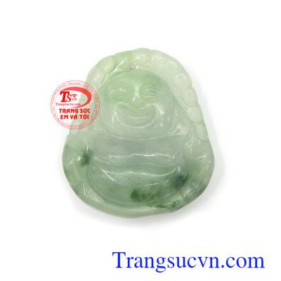 Phật di lặc 2 mặt ngọc cẩm thạch thiên nhiên cao cấp, màu sắc tươi sáng