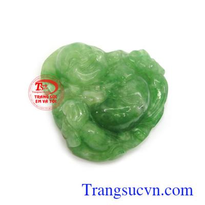 Phật Di Lặc ngọc Jadeite phù hợp làm mặt dây chuyền đeo đẹp, thời trang
