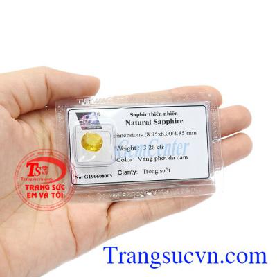 Sản phẩm thích hợp bọc vàng để làm mặt dây hoặc mặt nhẫn. Saphir vàng.