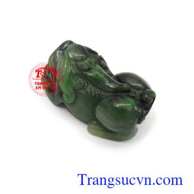 Tỳ hưu ngọc cẩm thạch tiền tài, tỳ hưu ngọc cẩm thach giá chuẩn, tỳ hưu chạm khắc tinh tế, mang hộ mệnh, mặt tỳ hưu đẹp, mặt tỳ hưu ngọc jadeite thiên nhiên