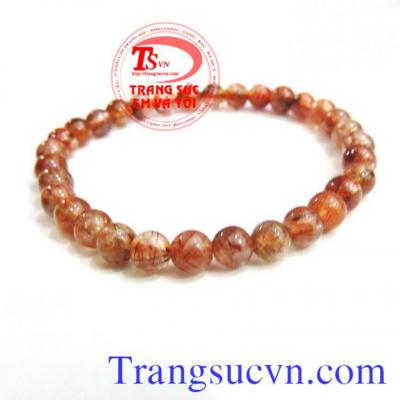 Vòng tay nữ thạch anh tóc đỏ trong