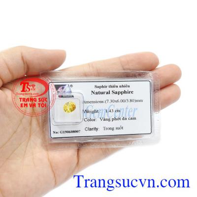 Viên saphir có tác dụng hỗ trợ cải thiện sức khỏe và hợp phong thủy. Yellow Sapphire.