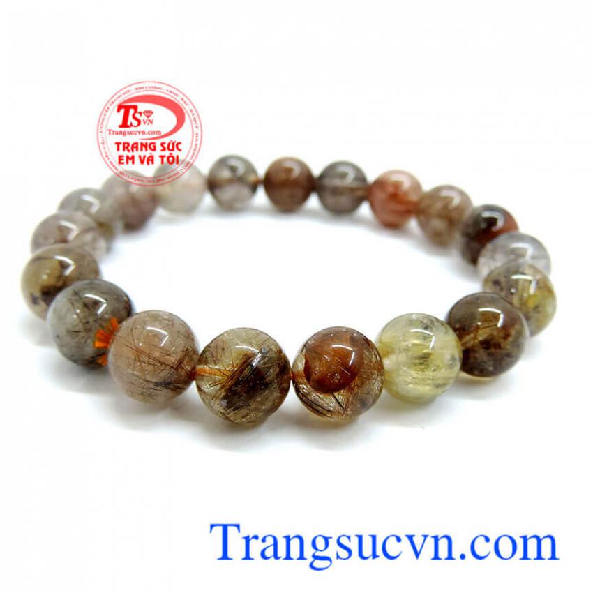 Chuỗi thạch anh tóc nâu đỏ may mắn