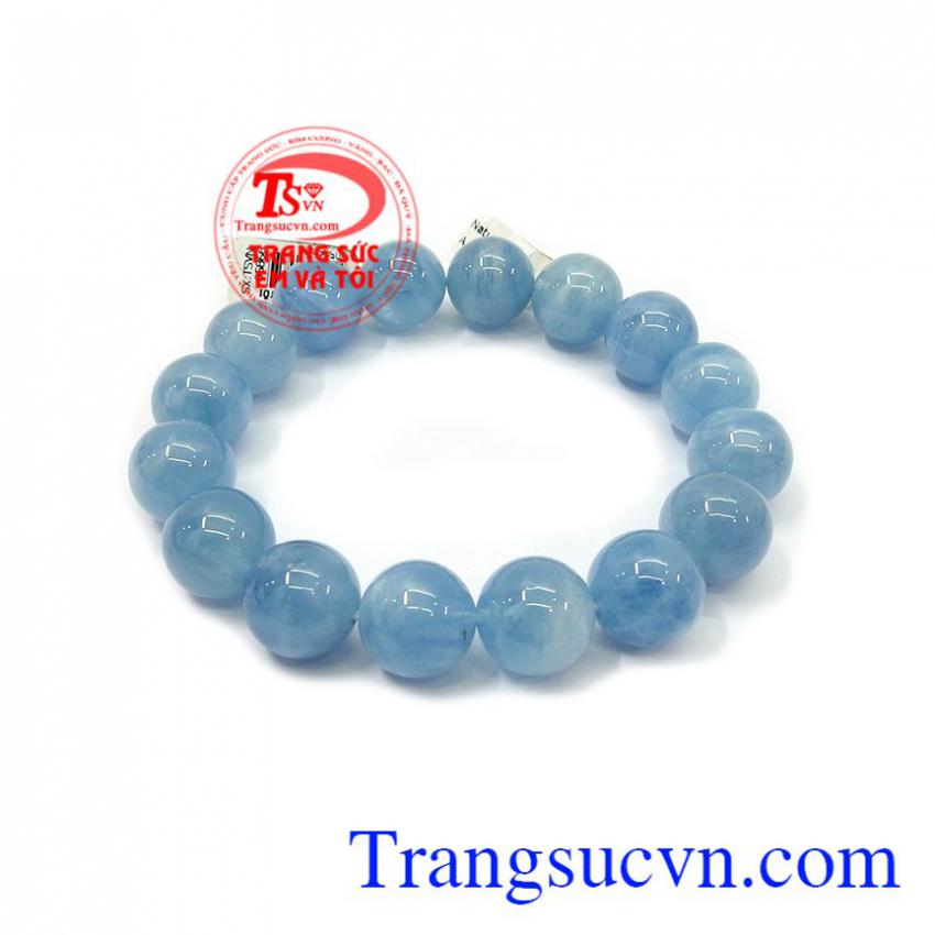 Đá Aquamarine thiên nhiên vòng tay