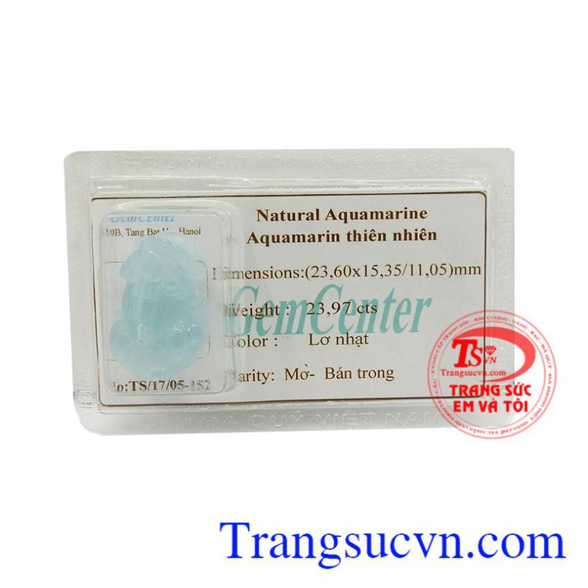 Mặt tỳ hưu đeo cổ Aquamarine