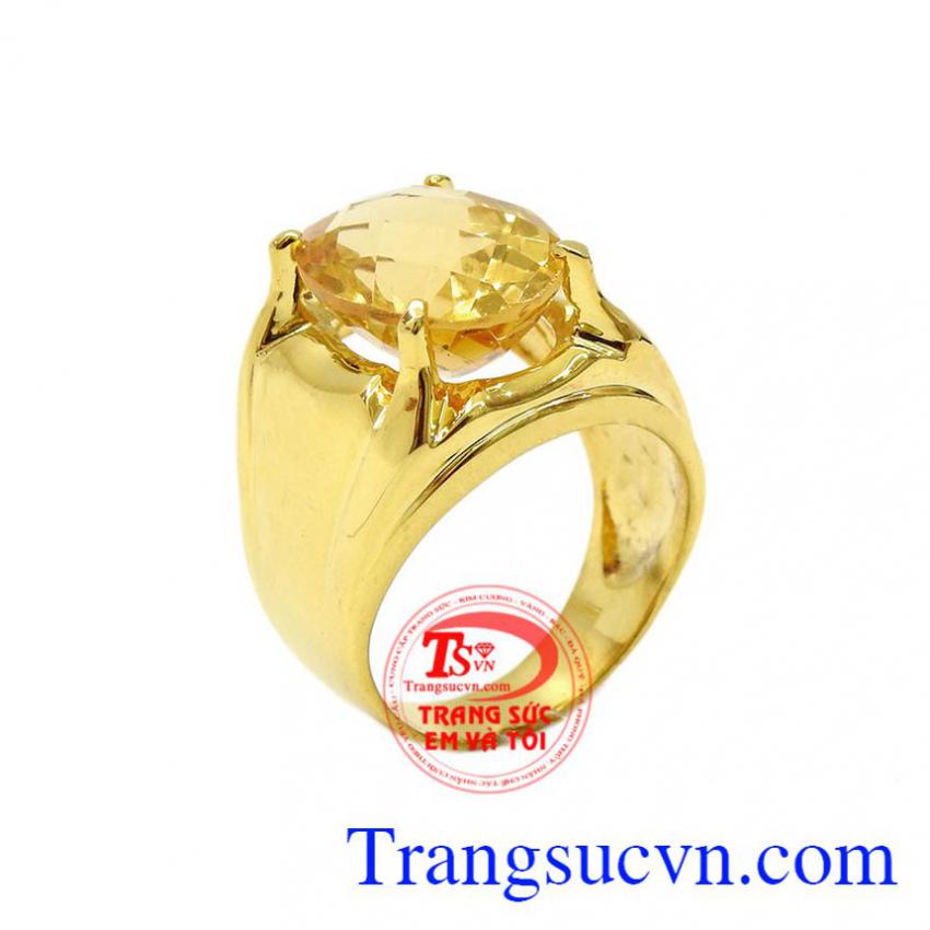 Nhẫn nam thạch anh vàng đẹp
