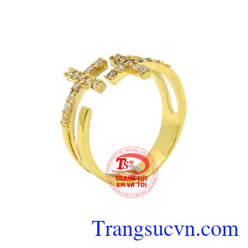 Nhẫn nữ thánh giá đẹp là sản phẩm được chế tác đẹp bắt mắt từ vàng 10k.
