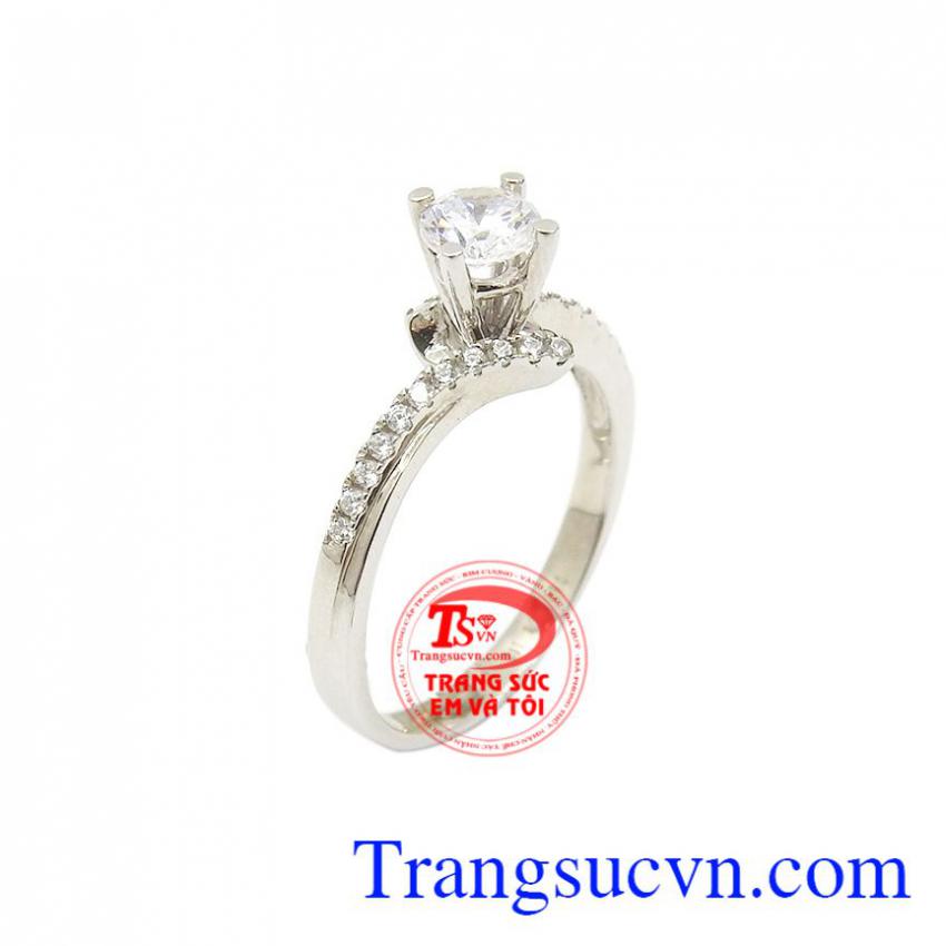 Nhẫn vàng trắng kiêu sa
