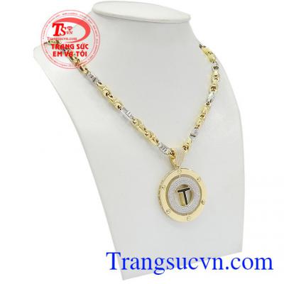 Bộ dây chuyền nam chữ T mang phong cách cá tính, thời trang