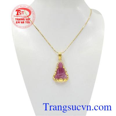 Bộ mặt dây quan âm ruby an lành