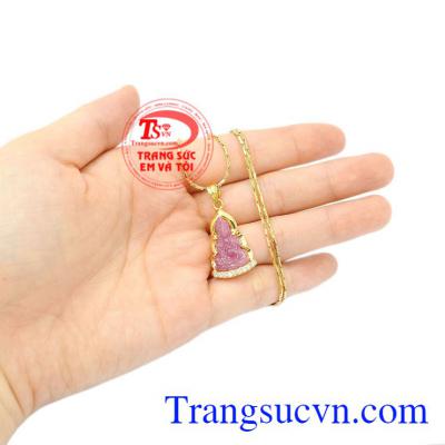 Bộ mặt dây quan âm ruby an yên đẹp.
