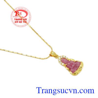 Bộ mặt dây quan âm ruby có giấy kiểm định uy tín.