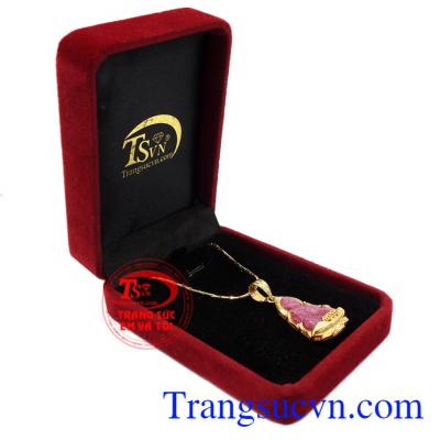 Bộ mặt dây ruby quan âm bình an 